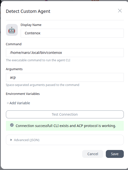 AionUi — Detect Custom Agent